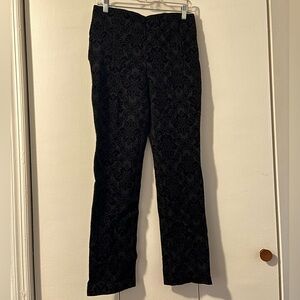 Chico’s black velvet jacquard pants